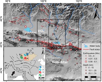 Geomorphological Evidence of Active Faulting in Low Seismicity Regions—Examples From the Valley of Gobi Lakes, Southern Mongolia